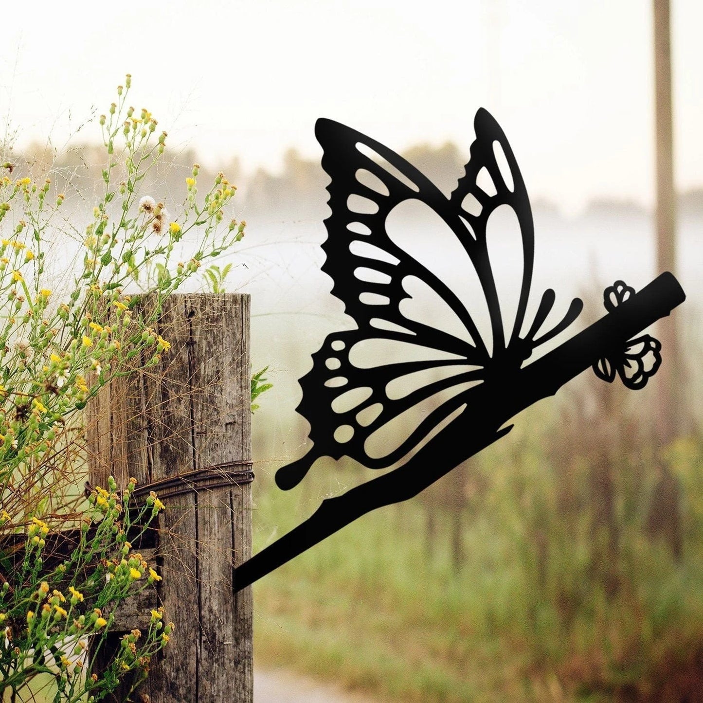 Butterfly Kisses Metal Art Garden Signs Cut Metal Sign Metal House Sign