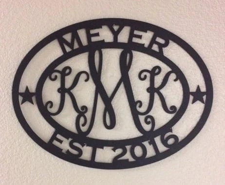 Plasma Cut Sign Hard Work Metal Sign Cut Metal Sign Wall Metal Sign