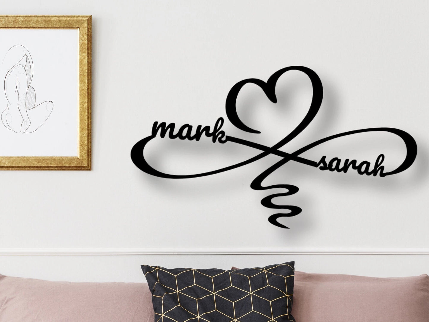 Personalized Metal Sign, Infinity Sign, Wall Art, Name Sign, Metal Signs, Metal Wall Decor, Infinity Sign With Names, In, Laser Cut Metal Signs Custom Gift Ideas