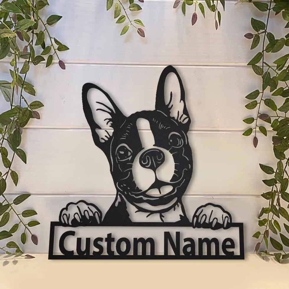 Personalized Boston Terrier Dog Metal Sign Art, Custom Boston Terrier Dog Metal Sign, Boston Terrier Dog Gifts For Men, Dog Gift Laser Cut Metal Signs Custom Gift Ideas