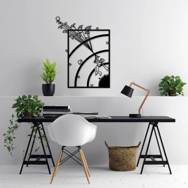 A Boy Flying A Kite (Rectangle) Wall Art Decor Cut Metal Sign Laser Cut Metal Signs Custom Gift Ideas