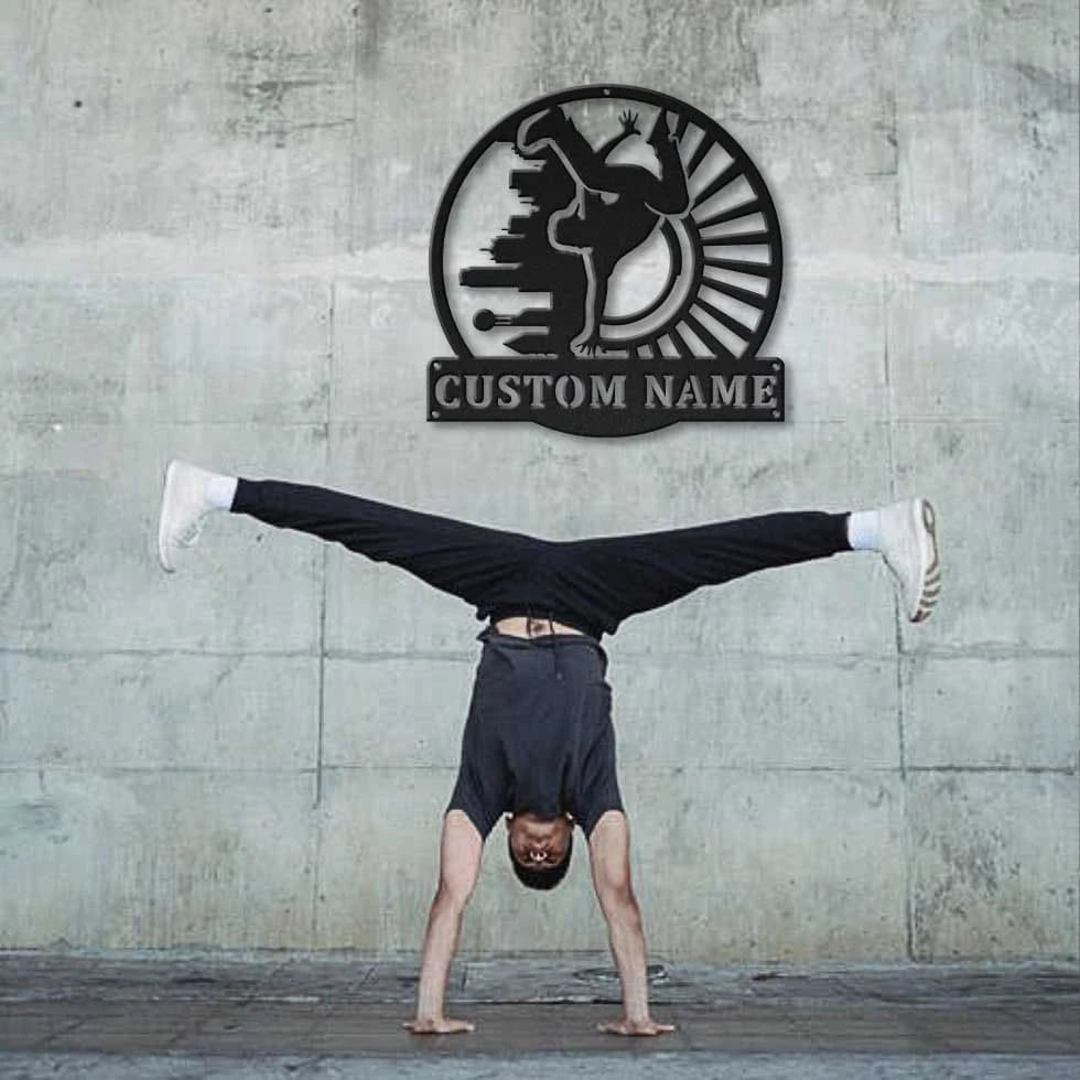 Personalized Breakdancing Monogram Metal Sign Art , Custom Breakdancing Metal Sign, Breakdancing Lover Sign Decoration For Living Room, Laser Cut Metal Signs Custom Gift Ideas