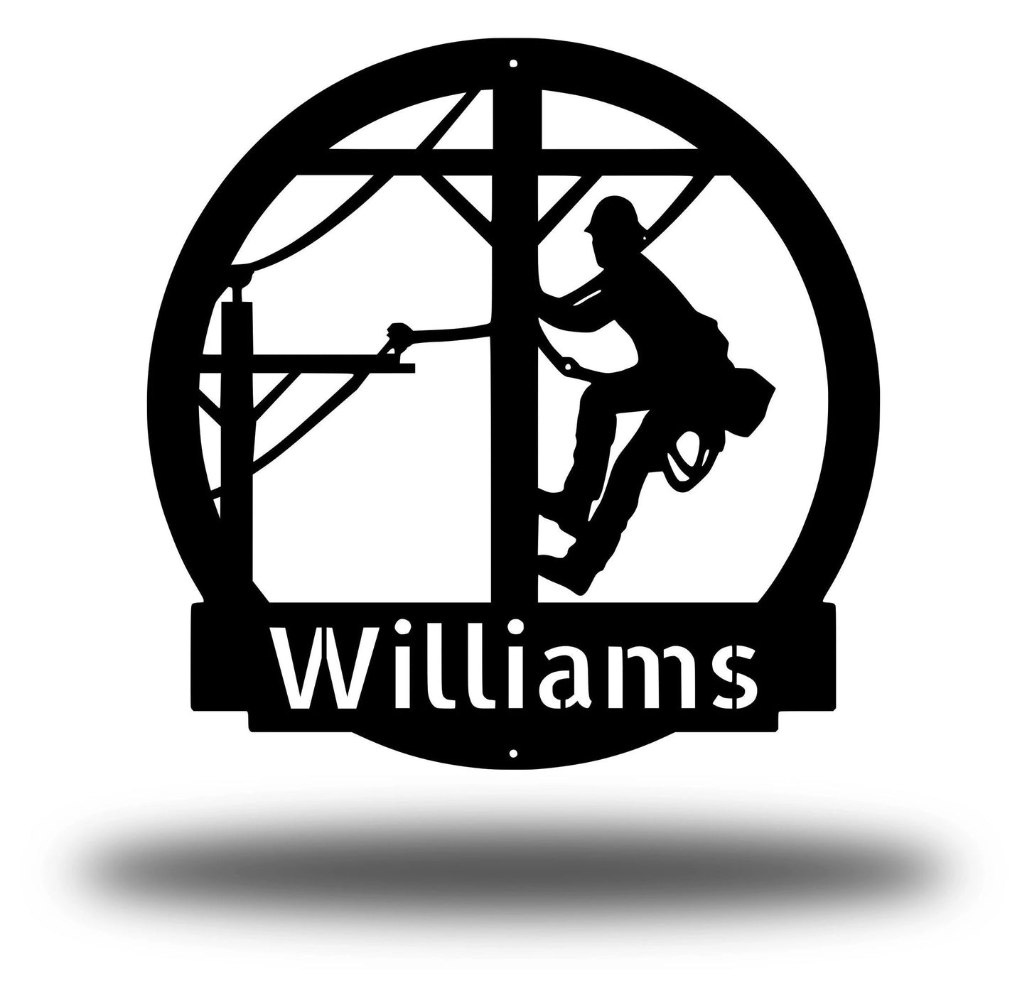 Personalized Lineman Last Name Metal Sign Lineman Gift Lineman Sign Personalized Lineman Christmas Gift Custom Metal Sign Door Hanger Laser Cut Metal Signs Custom Gift Ideas