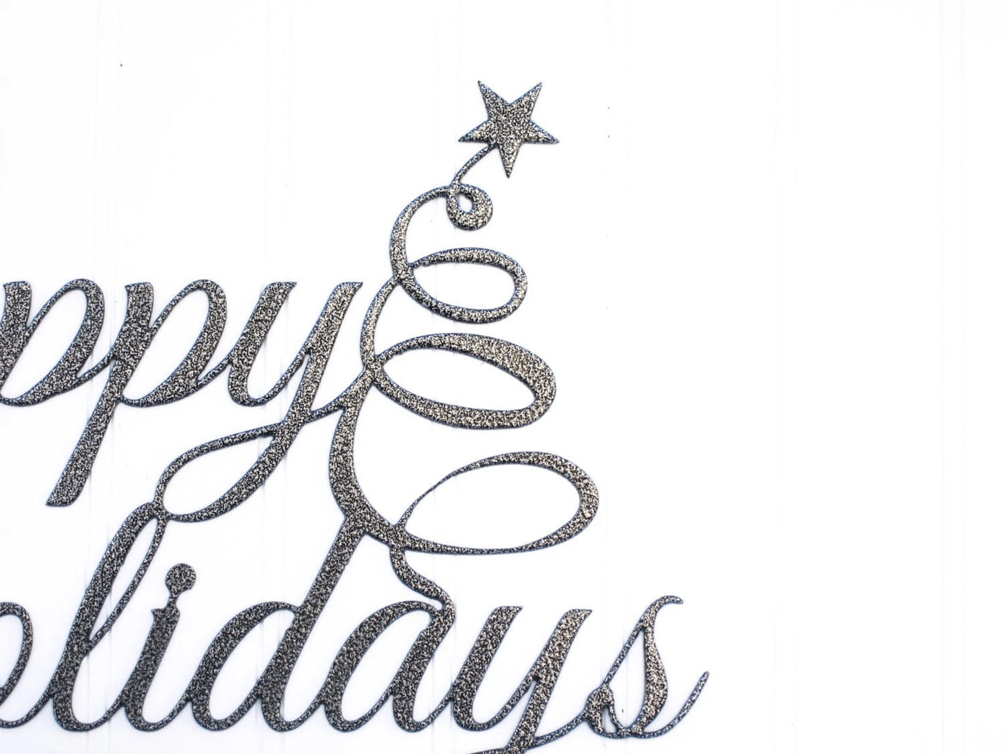 Happy Holidays Christmas Metal Sign Silver, Metal Wall Art, Holiday Decorations, Christmas Gifts, Christmas Laser Cut Metal Signs Custom Gift Ideas