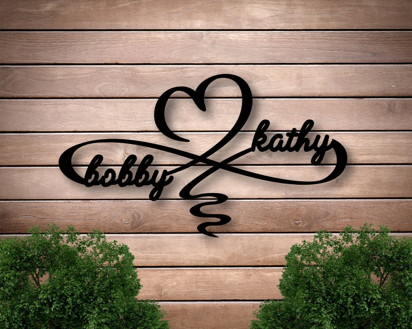 Personalized Metal Infinity Heart Sign, Custom Wedding Gift, Couple Names Heart Shape Wall Hanging, Door Hanger Home Decor, Laser Cut Metal Signs Custom Gift Ideas
