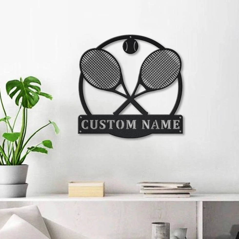 Personalized Tennis Monogram Metal Sign Art, Custom Tennis Monogram Metal Sign, Hobbie Gifts, Sport Gift, Birthday Gift, Laser Cut Metal Signs Custom Gift Ideas