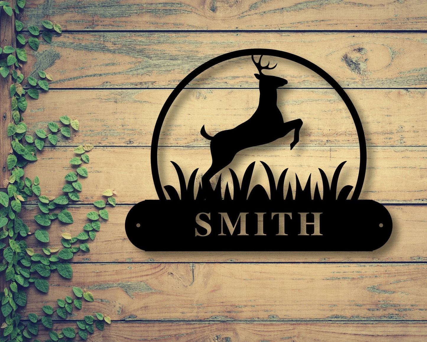 Personalized Last Name Sign, Metal Name Sign, Gift For Him, Fathers Day Gift, Christmas Gift, Metal Hunting Sign, Deer Hunter Sign,deer Sign, Laser Cut Metal Signs Custom Gift Ideas