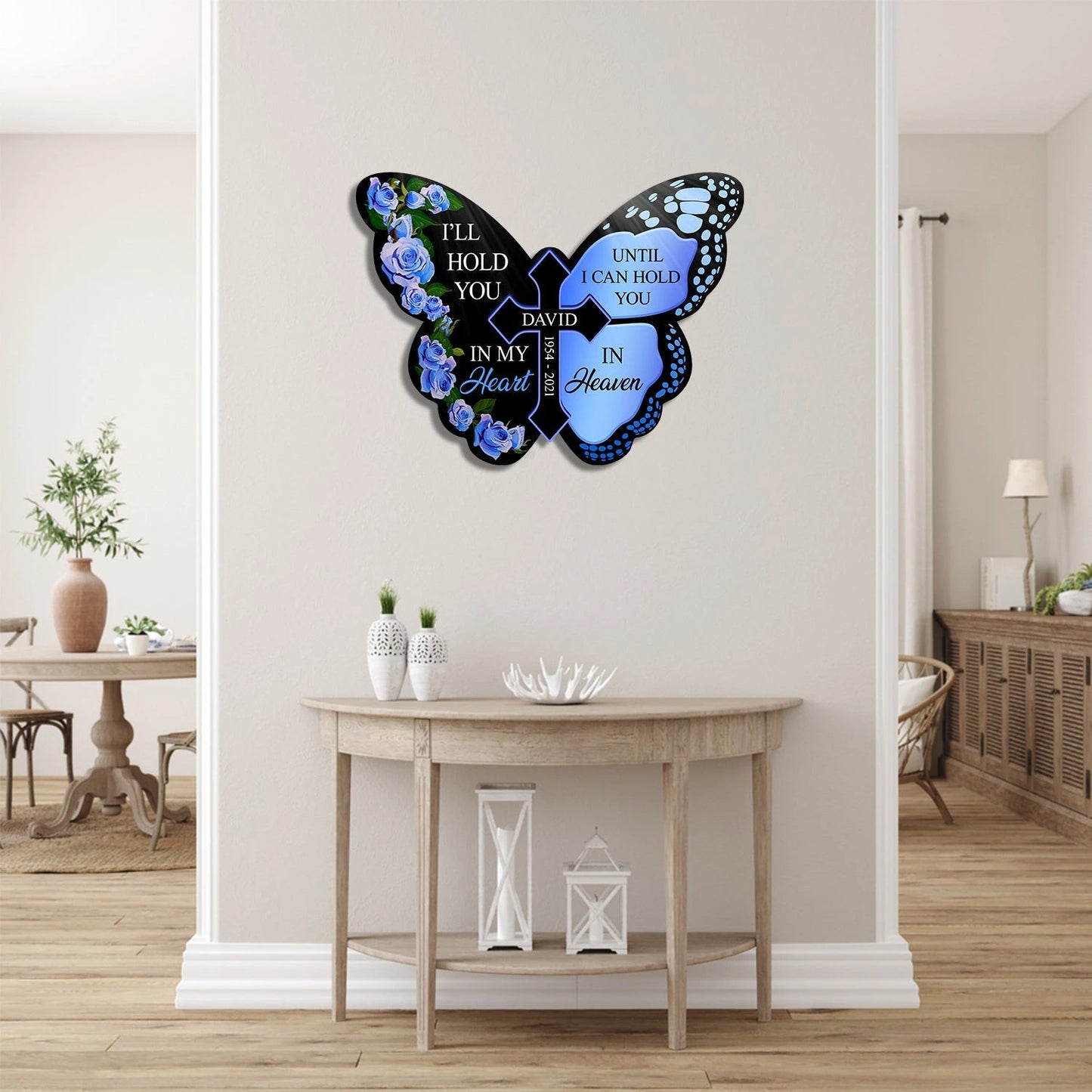 I'll Hold You In My Heart Widow Metal Sign, Wall Decoration For People Who Lost Their Husbands Laser Cut Metal Signs Custom Gift Ideas