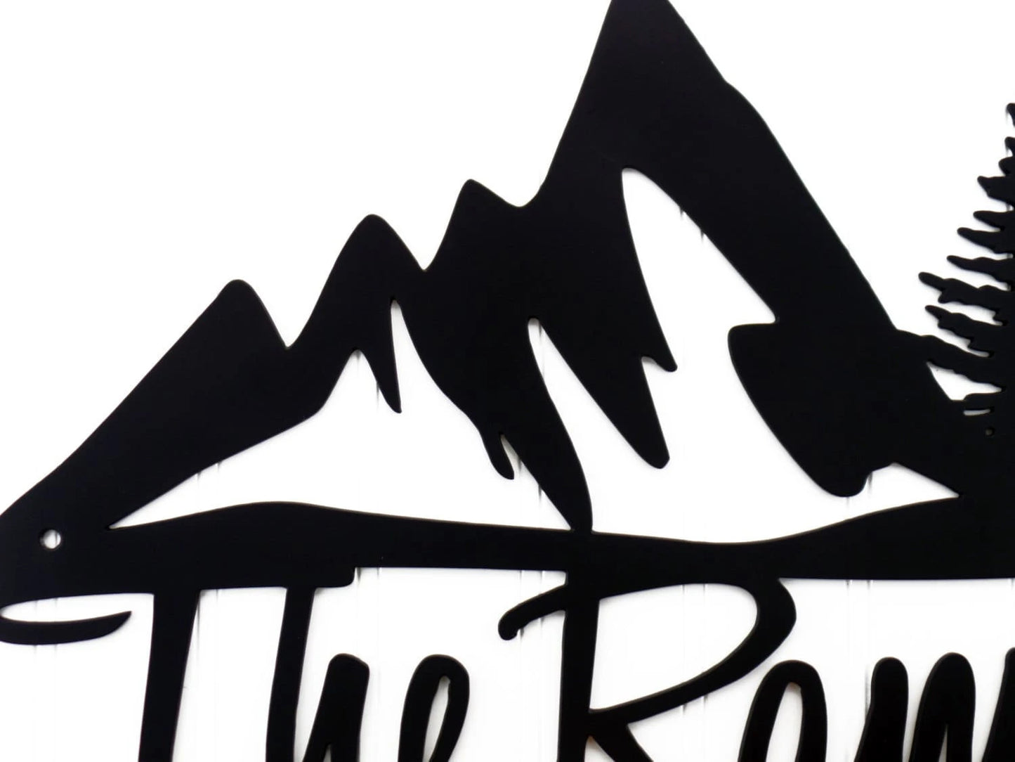 Custom Outdoor Family Last Name Metal Sign With Mountains Black, House Sign, Personalized Gift, Metal Wall Art, Laser Cut Metal Signs Custom Gift Ideas