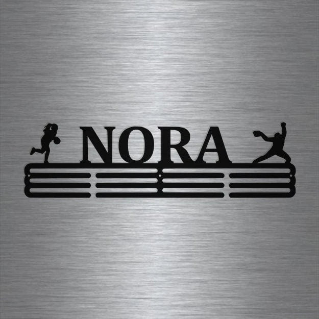 Softball And Basketball Custom Name Medal Hanger Holder Display Rack 3 Rung, Cut Metal Sign, Metal Wall Art, Laser Cut Metal Signs Custom Gift Ideas