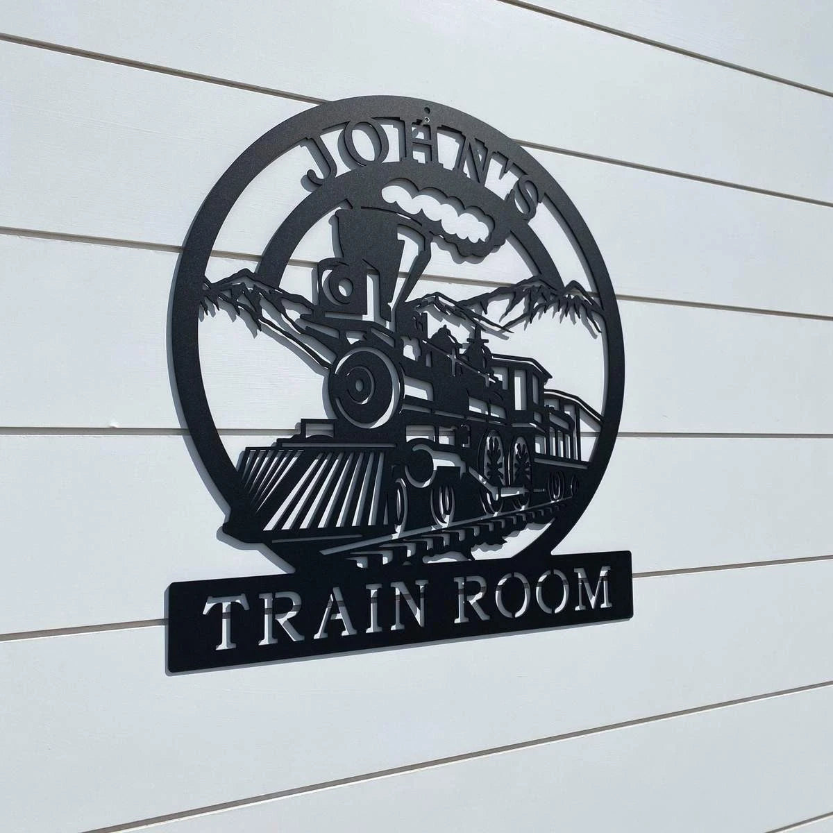Train Name Plaque, Cut Metal Sign, Metal Wall Art, Metal House Sign Laser Cut Metal Signs Custom Gift Ideas