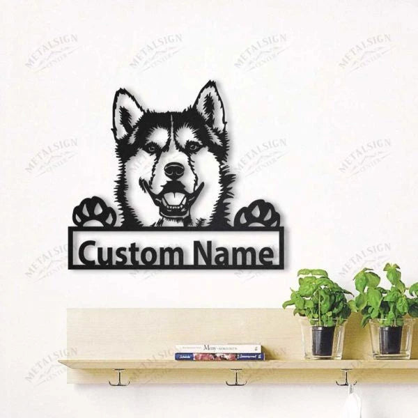 Siberian Husky Personalized Metal Wall Decor, Cut Metal Sign, Metal Wall Art, Metal House Sign, Metal Laser Cut Metal Signs Custom Gift Ideas