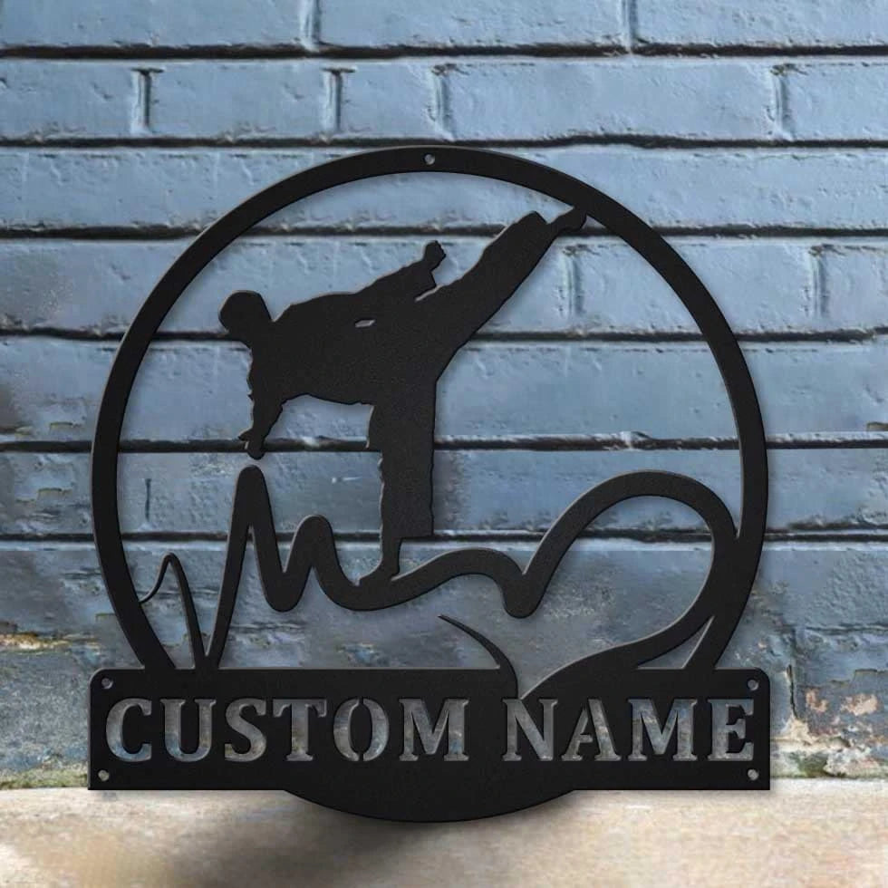 Personalized Love Taekwondo Monogram Metal Sign Art, Custom Love Taekwondo Sport Metal Sign, Hobbie Gifts, Sport Gift, Birthday Gift, Laser Cut Metal Signs Custom Gift Ideas