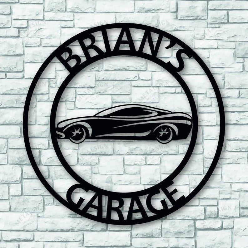 Personalized Custom Car Garage Sign, Cut Metal Sign, Metal Wall Art, Metal House Sign Laser Cut Metal Signs Custom Gift Ideas
