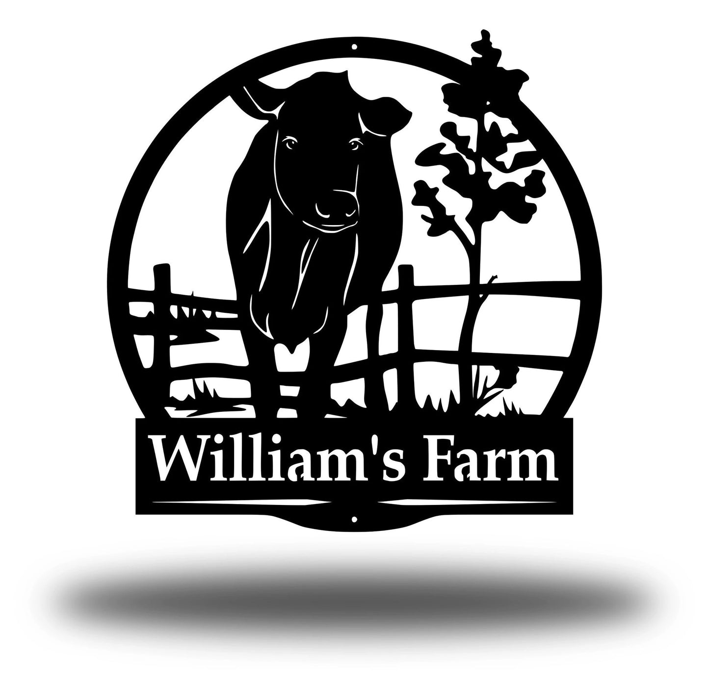 Metal Farm Sign , Personalized Cow Metal Sign Personalized Family Name Metal Sign Housewarming Gift Wedding Gift Metal Wall Art Laser Cut Metal Signs Custom Gift Ideas
