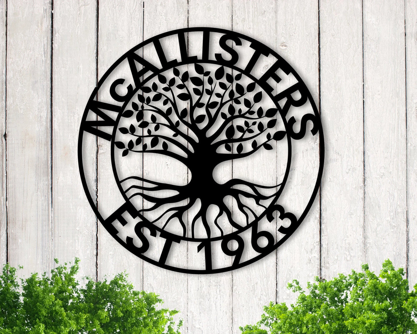 Tree Sign, Personalized Metal Wall Decor, Welcome Sign For Front Porch For Home, Last Name Metal Sign, Family Name Sign, Tree Of Life Sign, Laser Cut Metal Signs Custom Gift Ideas