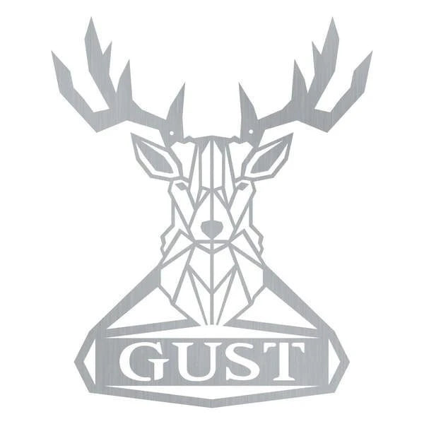 Geometric Deer Monogram Customized Metal Signs, Custom Metal Sign, Custom Signs, Metal Sign, Metal Laser Cut Metal Signs Custom Gift Ideas