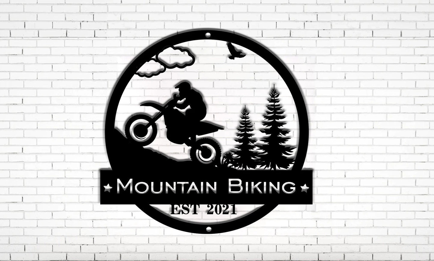 Mountain Biking Sign, Custom Cut Metal Sign, Personalized Gift, Metal Sign, Wall Hangings, Metal Decor, Bike Sign, Metal Bike Wall Art Laser Cut Metal Signs Custom Gift Ideas