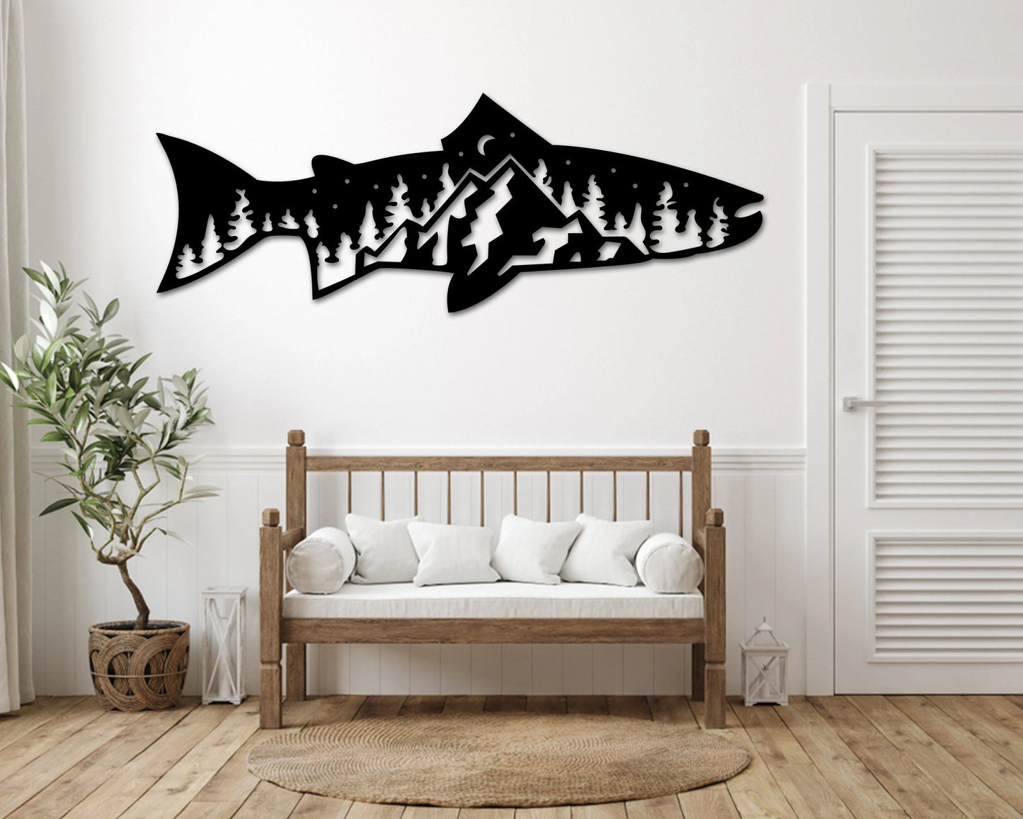 Metal Fish Sign For Outdoors On House, Fishing Lover Wall Sign, Big Fish Welcome Sign,custom Name Sign With Fishing , Monogram, Fishing Sign Laser Cut Metal Signs Custom Gift Ideas