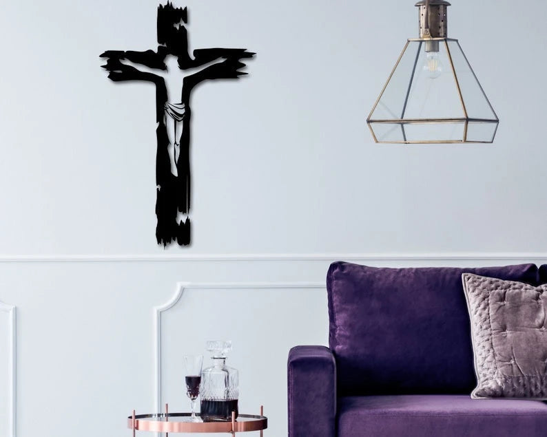 Jesus being nailed to the cross Cut Metal Sign Laser Cut Metal Signs Custom Gift Ideas