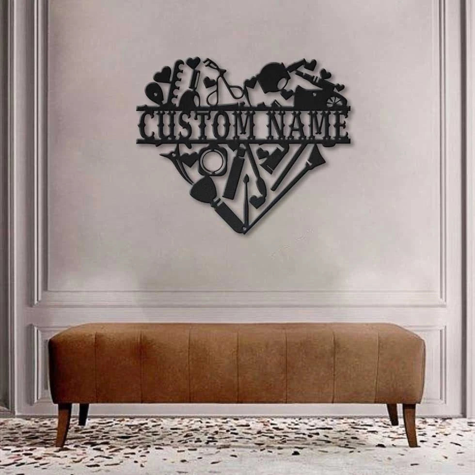 Personalized Makeup Room Monogram Metal Sign Art V2, Custom Makeup Room Monogram Metal Sign, Makeup Gifts, Job Gift, Birthday Gift, Laser Cut Metal Signs Custom Gift Ideas