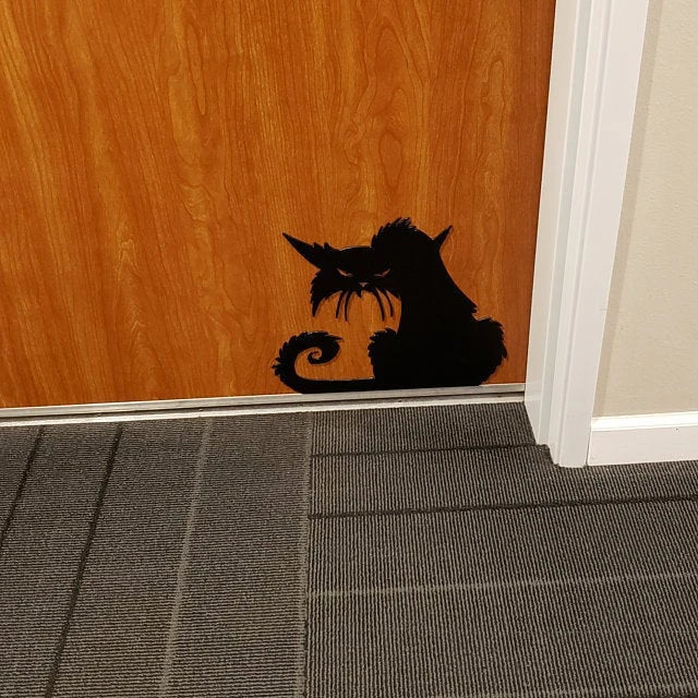 Spooky Cat Halloween for Cat Lovers Wall Art Decor Cut Metal Sign Laser Cut Metal Signs Custom Gift Ideas