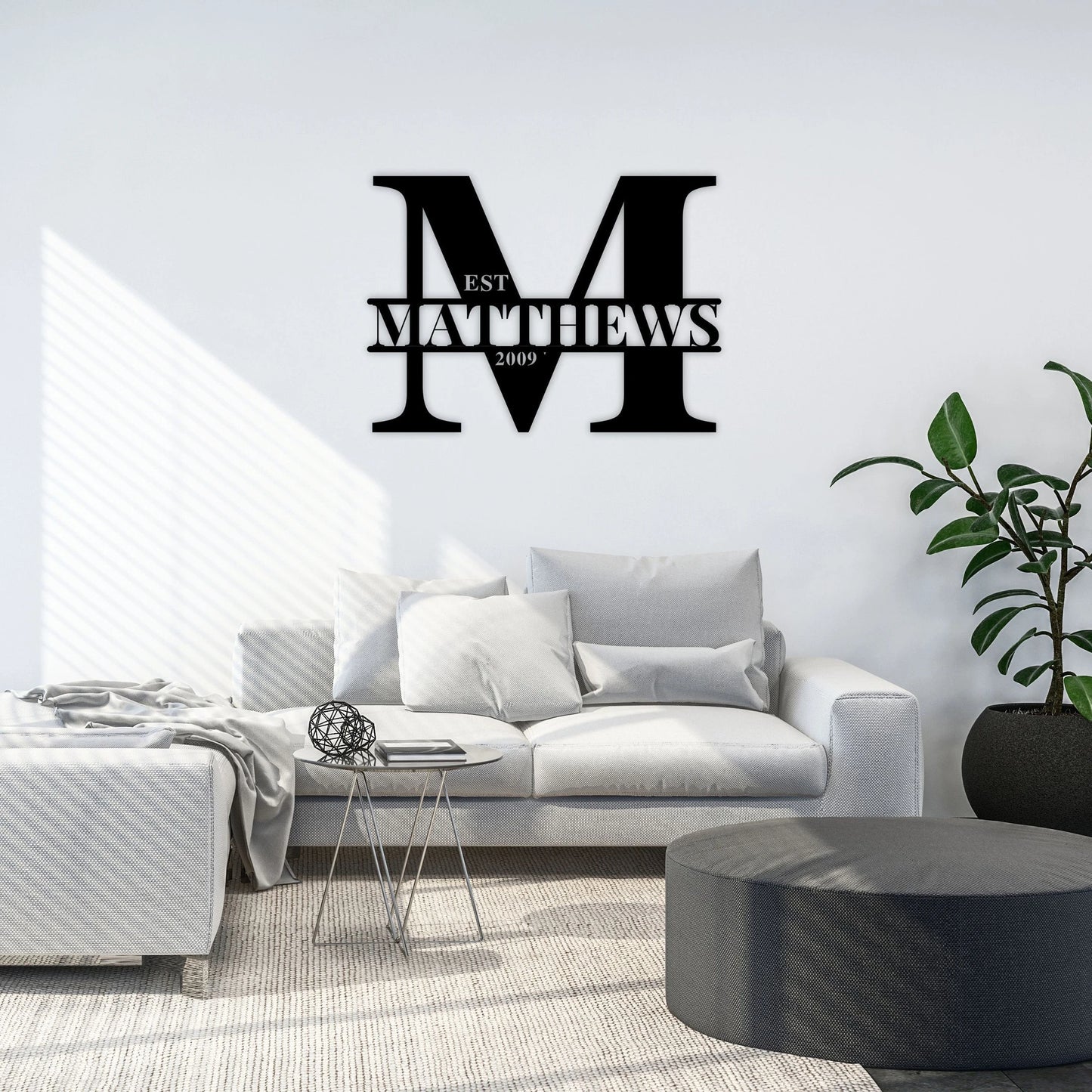 Personalized Metal Monogram Sign, Wedding Gift, Family Name Sign, Outdoor Name Sign, Last Name Sign, Metal Sign, Front Door., Laser Cut Metal Signs Custom Gift Ideas