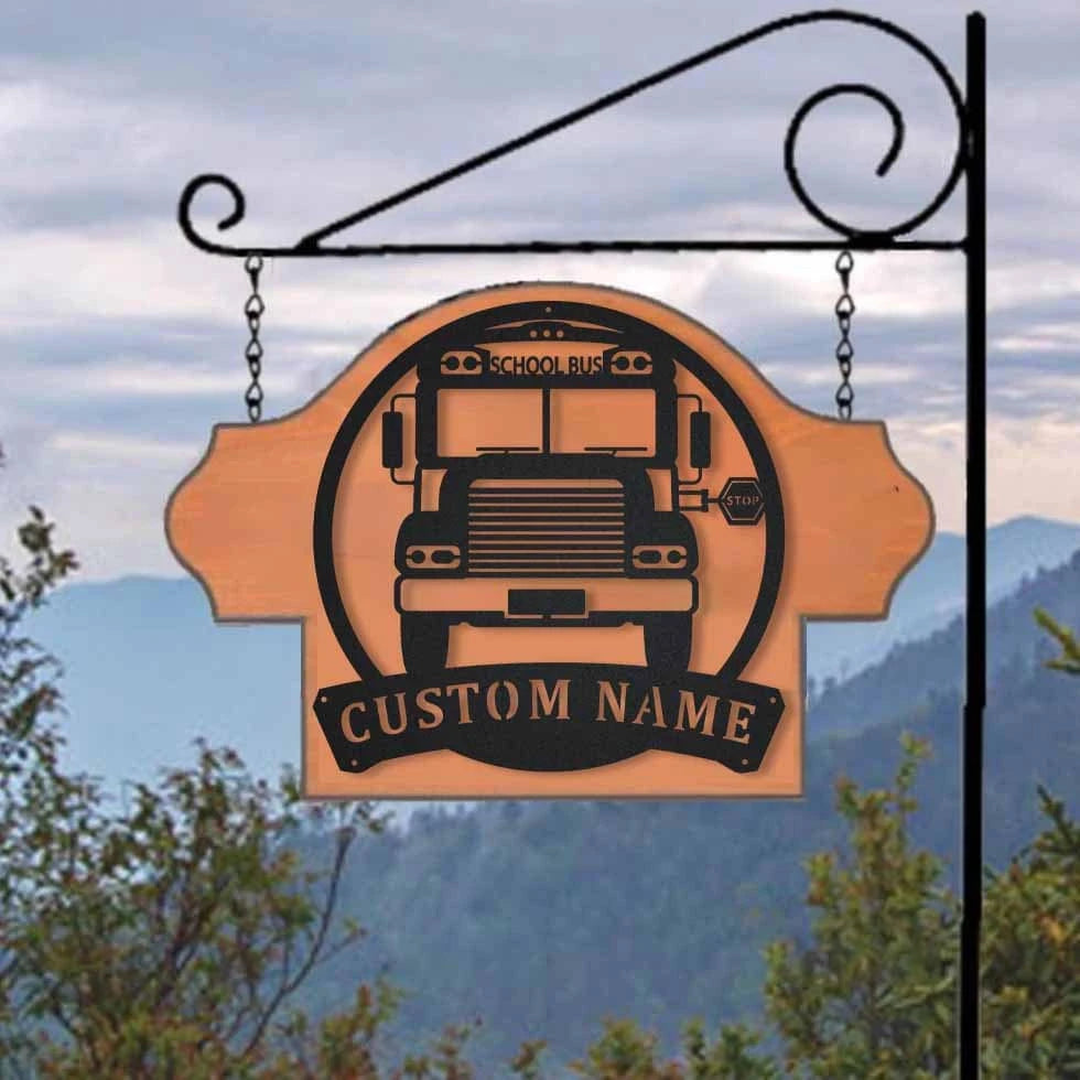 Personalized School Bus Driver Metal Sign Art, Custom School Bus Driver Monogram Metal Sign, Bus Driver Gifts, Job Gift, Home Decor, Laser Cut Metal Signs Custom Gift Ideas