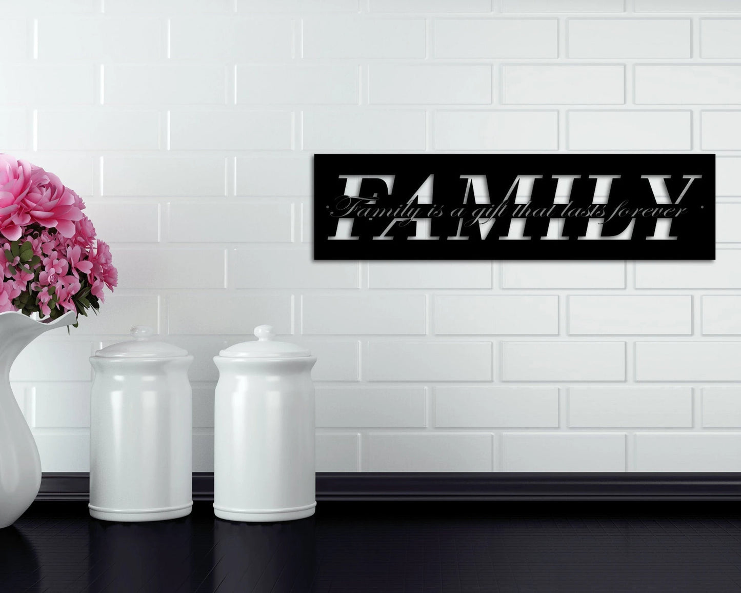 Family Sign Family Metal Sign Family Wall Decor Thanksgiving Decor Family Word Sign Metal Cut Out Family Sign Family Dining Room Decor