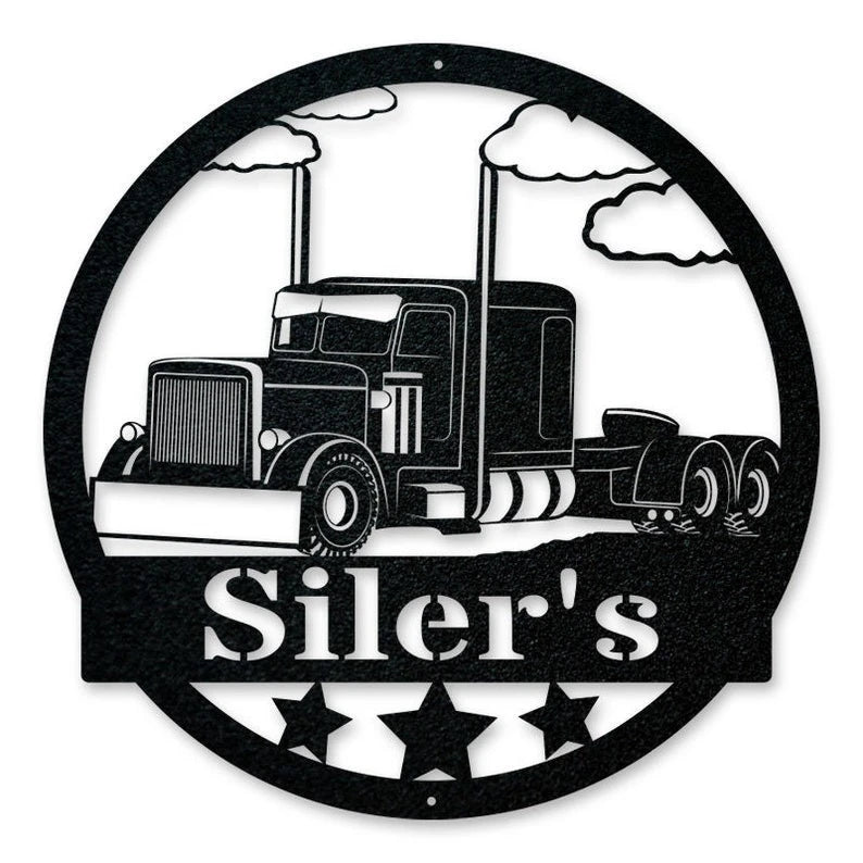Construction Collection Big Rig Trucker 18 Wheeler Diesel Metal Sign Art Wall Decor Trucking Company