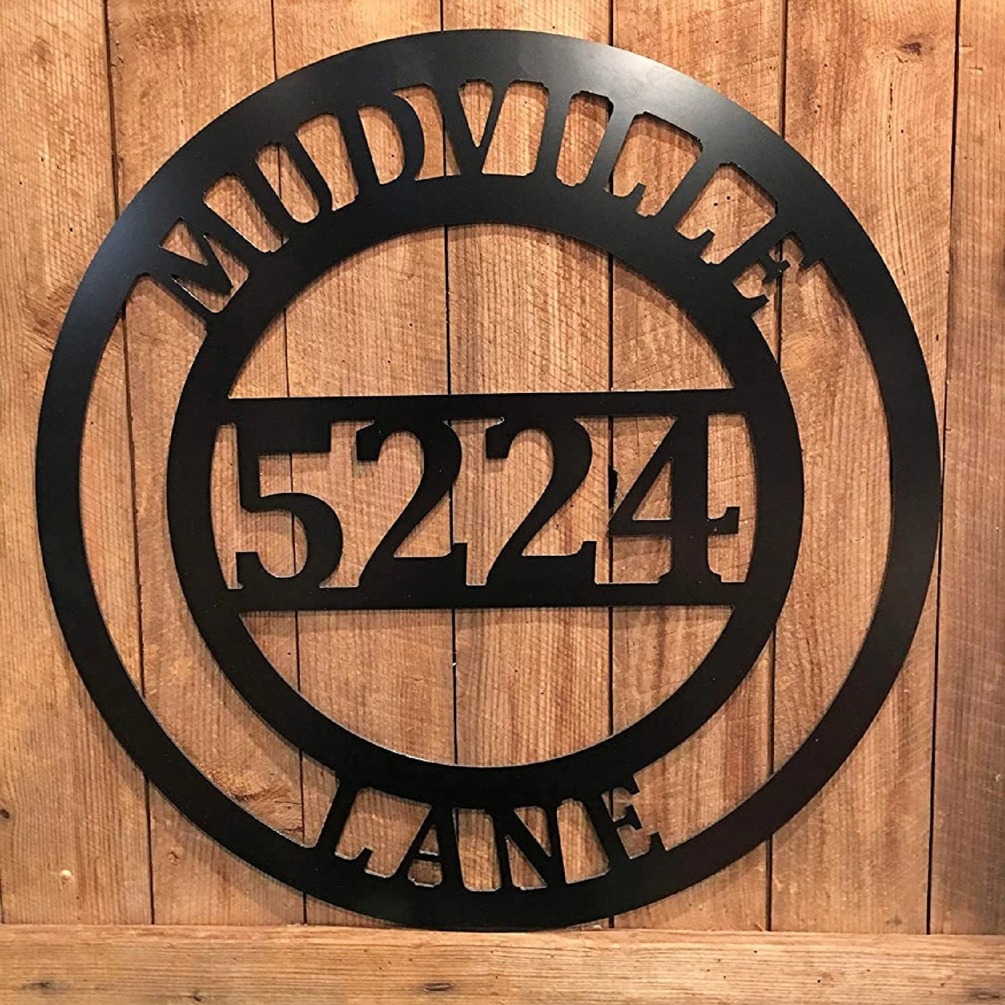 Hanging Address Sign, House Number, Street Welcome Decor, Front Porch Or Door Personalized Circle Design, Great Housewarming Gift Laser Cut Metal Signs Custom Gift Ideas