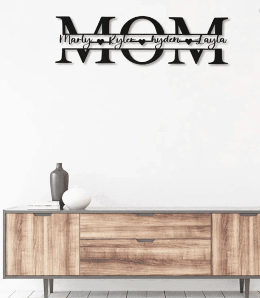 Custom Mom Gift For Mother's Day Personalized Metal House Sign