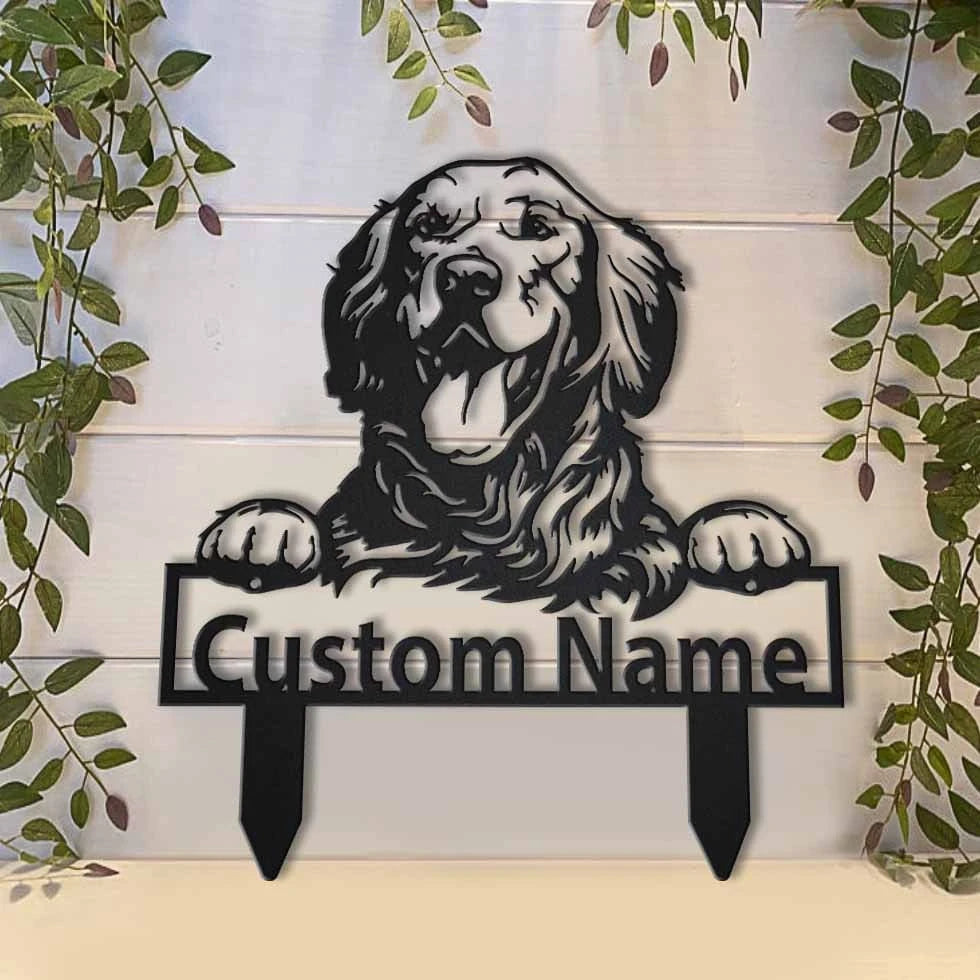 Personalized Golden Retriever Metal Yard Art, Golden Retriever Metal Yard Art, Golden Retriever Gifts Funny, Dog Gift, Animal Custom, Laser Cut Metal Signs Custom Gift Ideas