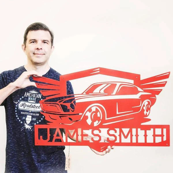 Muscle Car Monogram, Cut Metal Sign, Metal Wall Art, Metal House Sign Laser Cut Metal Signs Custom Gift Ideas