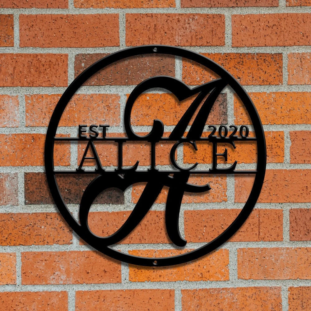 Last Name Metal Sign, Welcome Sign For Front Porch, Housewarming Gift, Family Name Sign, Personalized Metal Wall Decor, Metal Monogram Sign Laser Cut Metal Signs Custom Gift Ideas