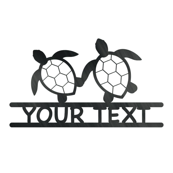 Two Turtles Monogram Customized Metal Signs, Custom Metal Sign, Custom Signs, Metal Sign, Metal Laser Cut Metal Signs Custom Gift Ideas