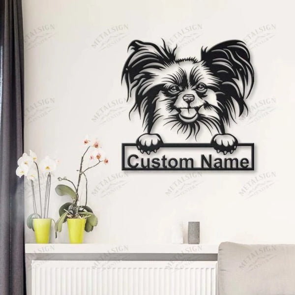 Papillon Dog Personalized Metal Wall Decor, Cut Metal Sign, Metal Wall Art, Metal House Sign Laser Cut Metal Signs Custom Gift Ideas