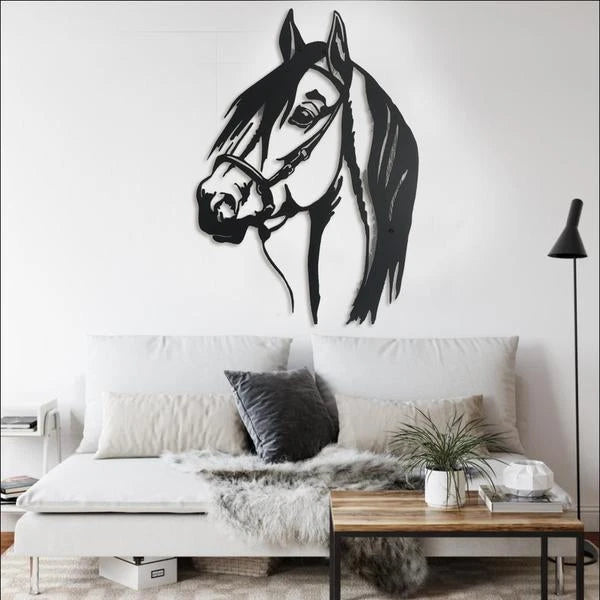 Horse Head Personalized Horse Metal Sign, Horseshoe Art, Western Decor, Initial Metal Sign, Housewarming Gift, Farmhouse Decor Metal Wall Art Laser Cut Metal Signs Custom Gift Ideas
