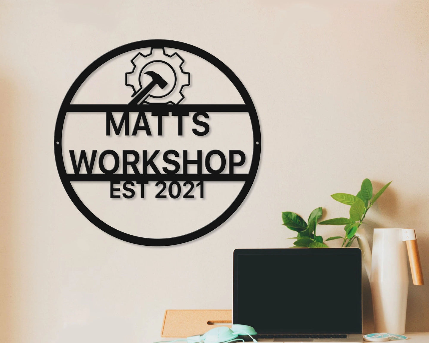 Custom Metal Sign, Personalized Last Name Wall Art, Garage, Workshop, Man Cave Decor, Garage Mahal, Gift For Dad, Gift For Him, Laser Cut Metal Signs Custom Gift Ideas