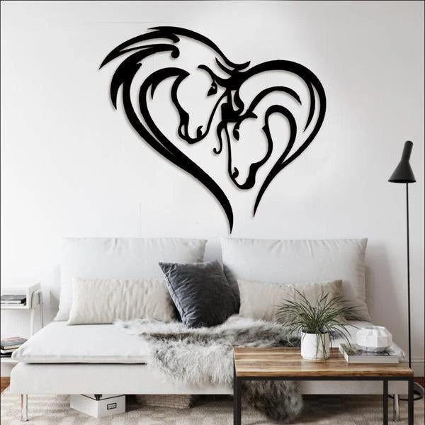 Horse Heart Sign Personalized Horse Metal Sign, Horseshoe Art, Western Decor, Initial Metal Sign, Housewarming Gift, Farmhouse Decor Metal Wall Art, Metal Laser Cut Metal Signs Custom Gift Ideas