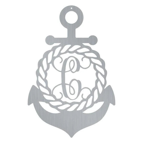 Initial Anchor Monogram Customized Metal Signs, Custom Metal Sign, Custom Signs, Metal Sign, Metal Laser Cut Metal Signs Custom Gift Ideas