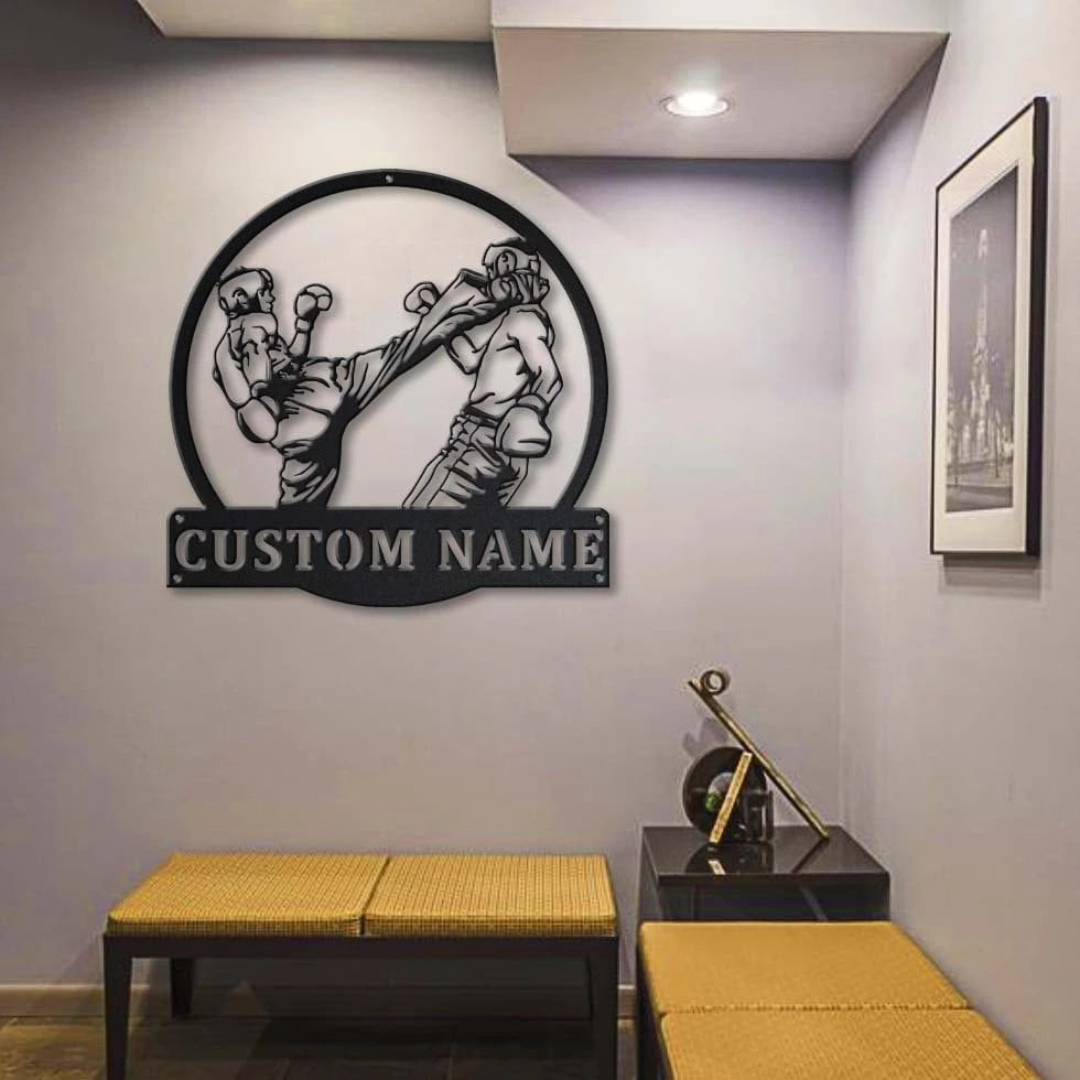 Personalized Kickboxing Sport Monogram Metal Sign Art, Custom Kickboxing Sport Metal Sign, Hobbie Gifts, Sport Gift, Birthday Gift, Laser Cut Metal Signs Custom Gift Ideas