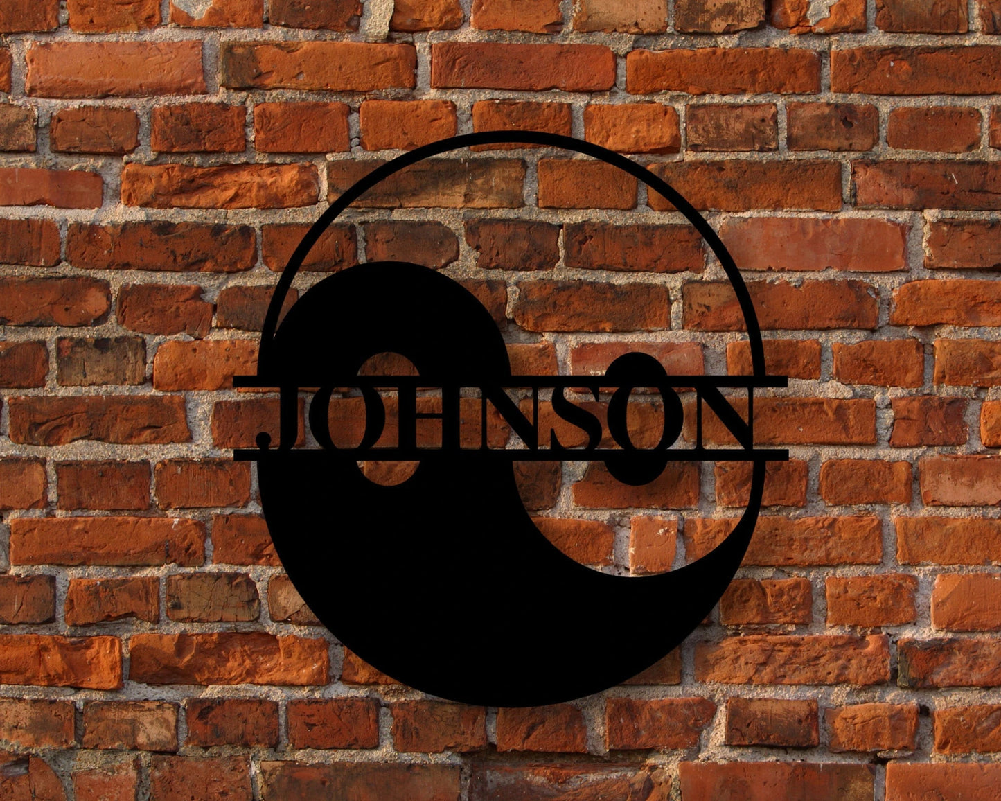 Personalized Family Name Sign Personalized Yin Yang Sign Metal Wall Art Housewarming Gift Modern Decor Metal Sign Wedding Gift, Laser Cut Metal Signs Custom Gift Ideas