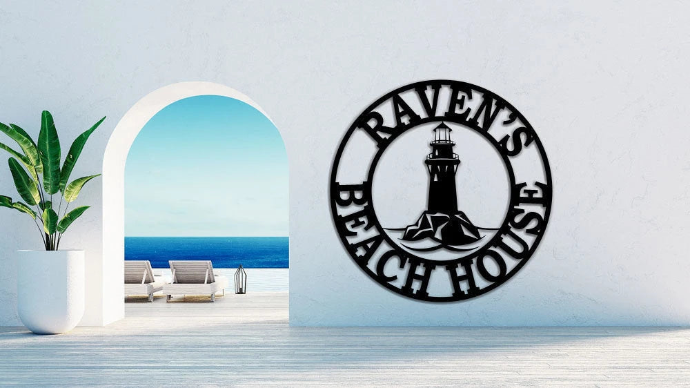 Lighthouse Sign Light House Custom Metal Sign Lighthouse Metal Sign Nautical Sign Beach House Sign Lake House Gifts Metal Sign Laser Cut Metal Signs Custom Gift Ideas