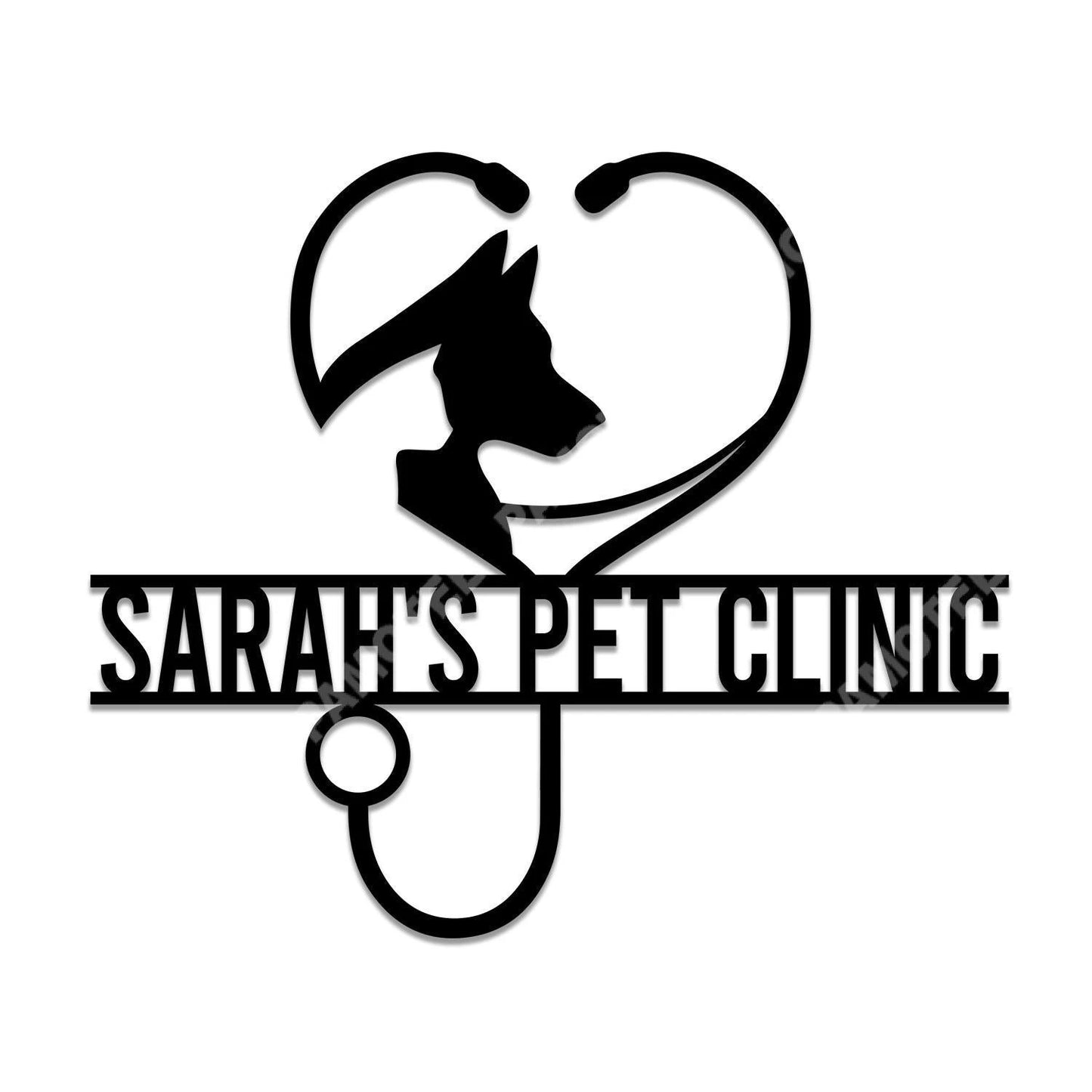 Custom Pet Clinic Metal Sign, Dog And Cat Clinic Steel Wall Art, Metal Laser Cut Metal Signs Custom Gift Ideas