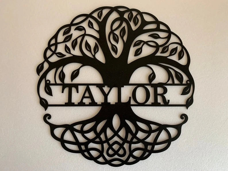 Custom Family Last Name Tree of Life Personalized Metal House Sign