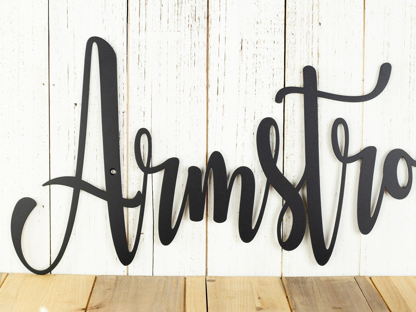 Custom Name Sign, Metal Wall Art, Outdoor Script Last Name Sign, Family Name Sign, Rustic Name Sign, Laser Cut, Matte Black Shown, Laser Cut Metal Signs Custom Gift Ideas