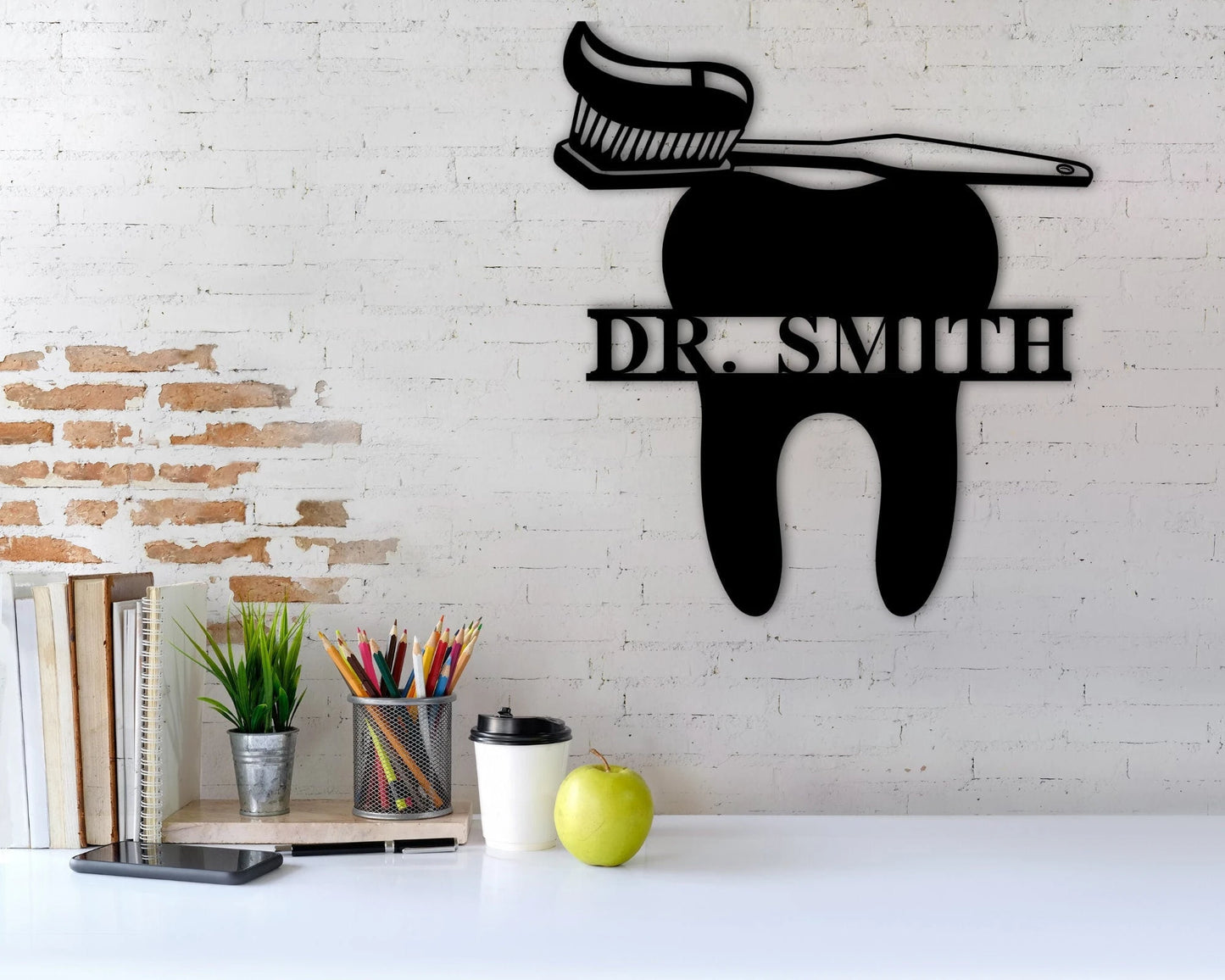 Personalized Dentist Name Metal Sign, Dentist Gift, Gift For Dentist, Doctor Dentist Office Decor, Metal Name Sign, Personalized Metal Name Laser Cut Metal Signs Custom Gift Ideas
