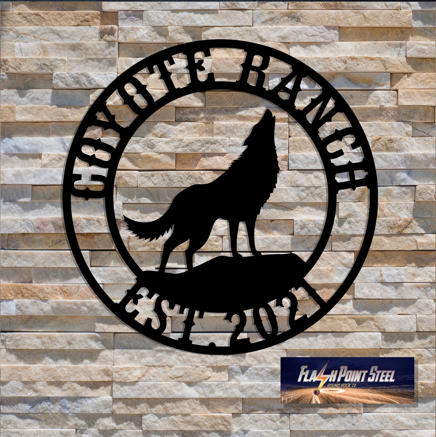 Coyote Sign, Metal Art, Entrance Gate, Ranch Sign, Coyote Metal Art, Steel Art, Home Decor, Wall Art Laser Cut Metal Signs Custom Gift Ideas