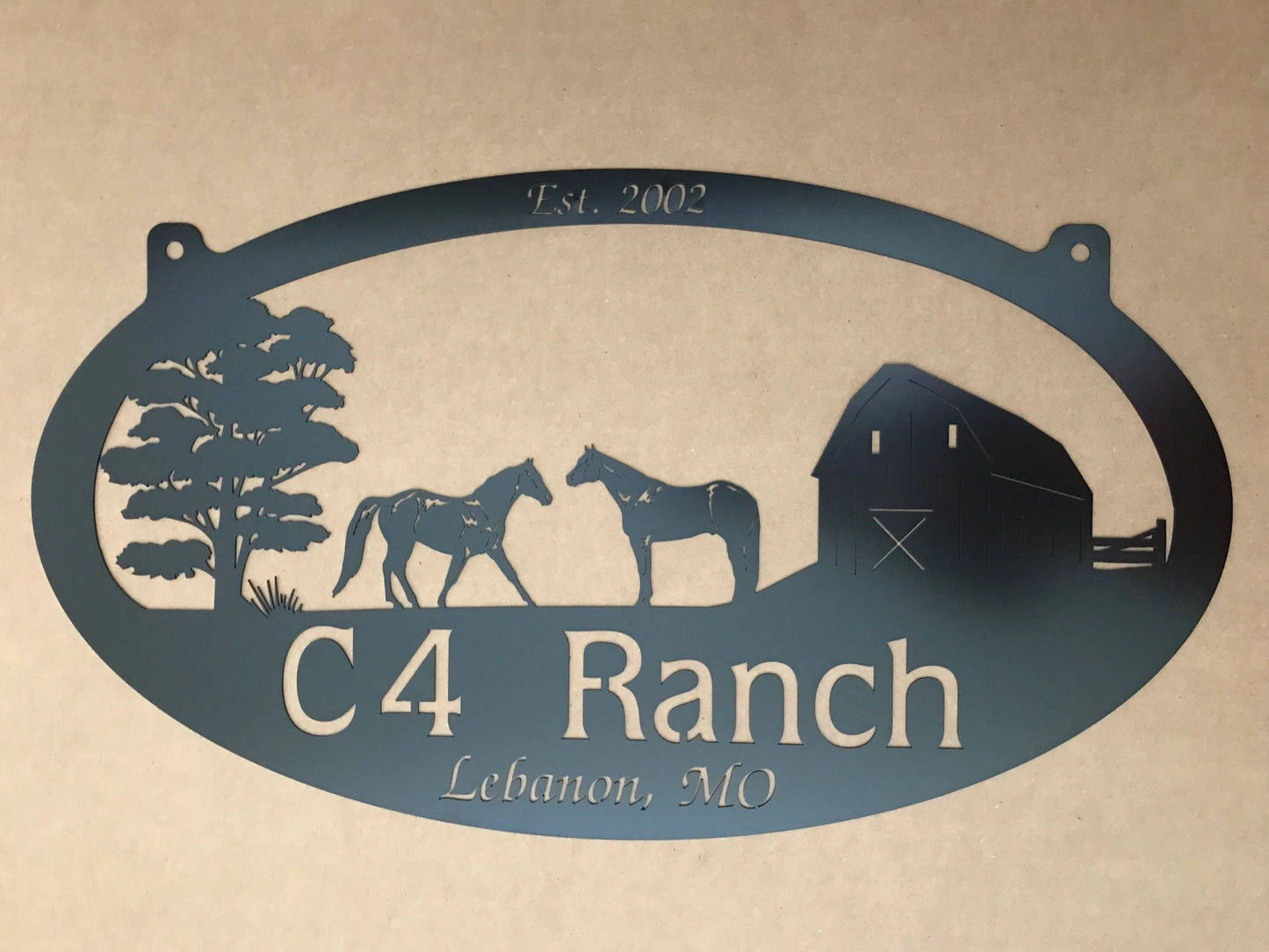 Personalized Metal Horse Sign With Barn And Horses And Your Name, Metal Wall Art, Metal House Sign, Metal Laser Cut Metal Signs Custom Gift Ideas